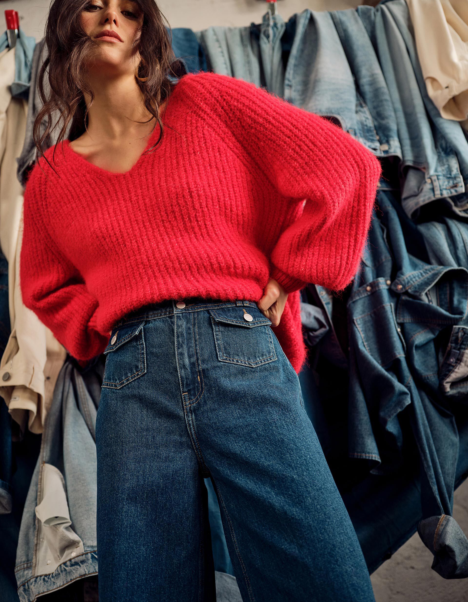 Comprar Online Camisola com L&atilde;, Mulher, Vermelho