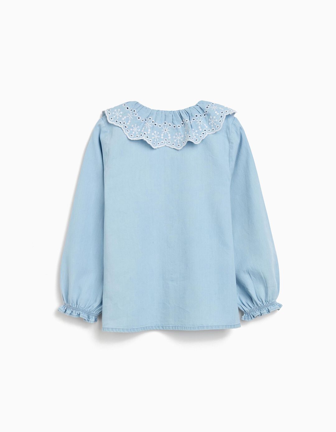 Camisa, Menina, Azul Claro 