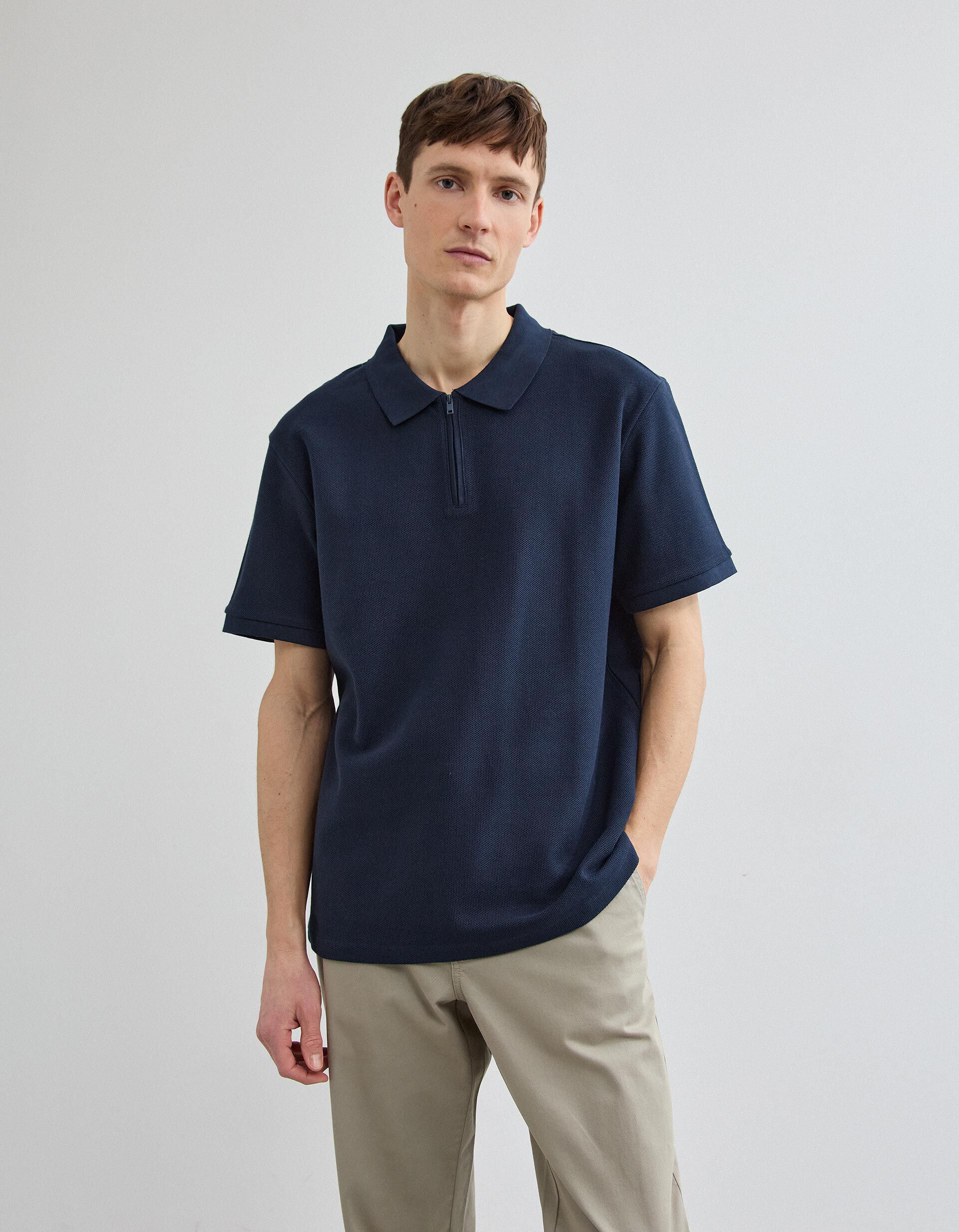 Comprar Online Polo com Fecho, Homem, Azul Escuro