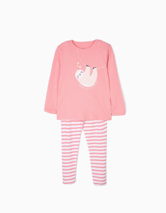 Pijama para Menina 'Sloth Jammies' Manga Comprida, Rosa