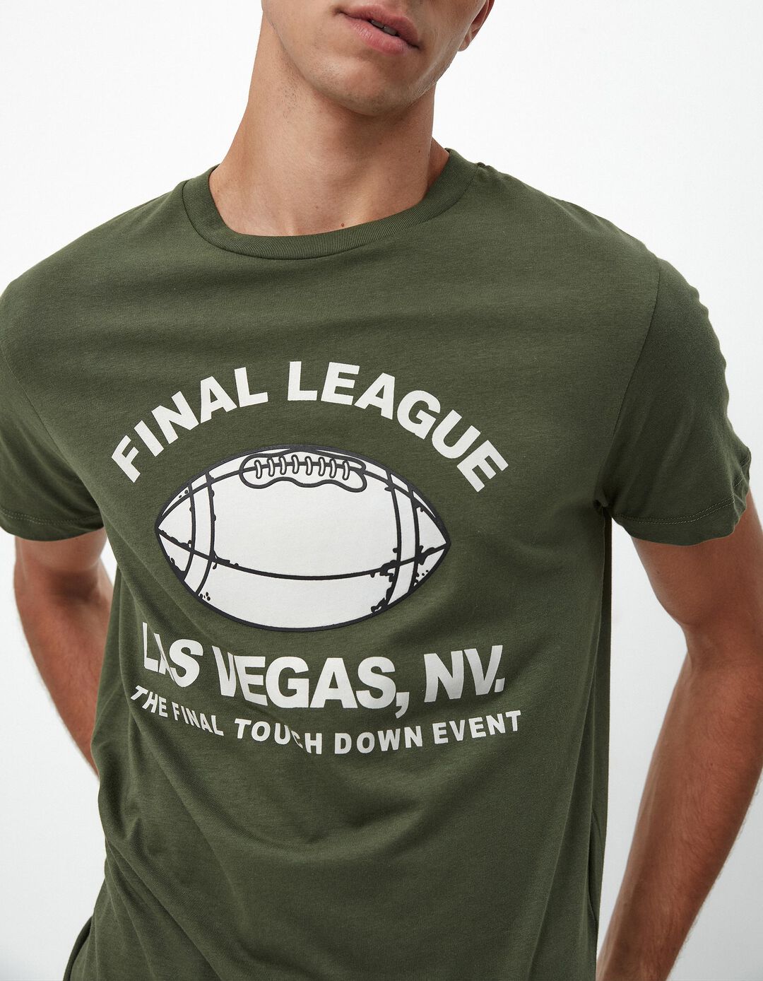 T-shirt Estampado, Homem, Verde Escuro