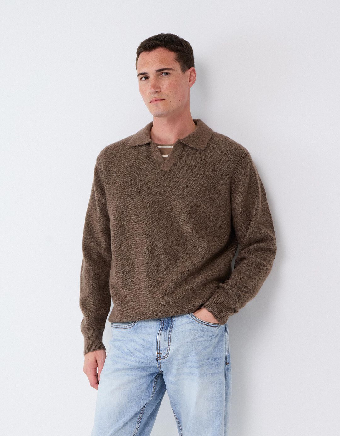 Camisola De Malha, Homem, Castanho