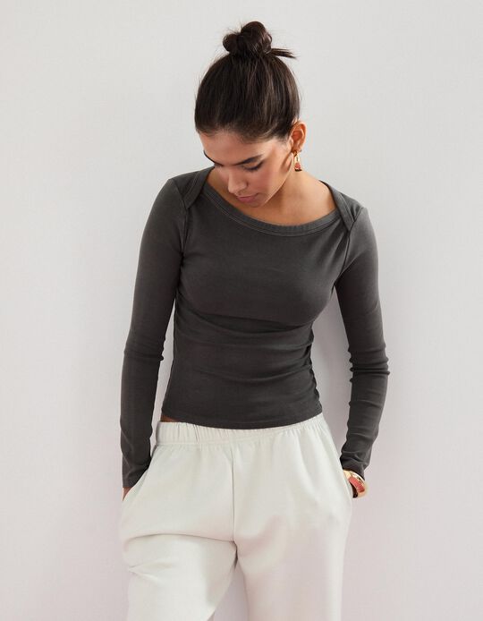 Comprar Online Camisola, Mulher, Cinzento Escuro