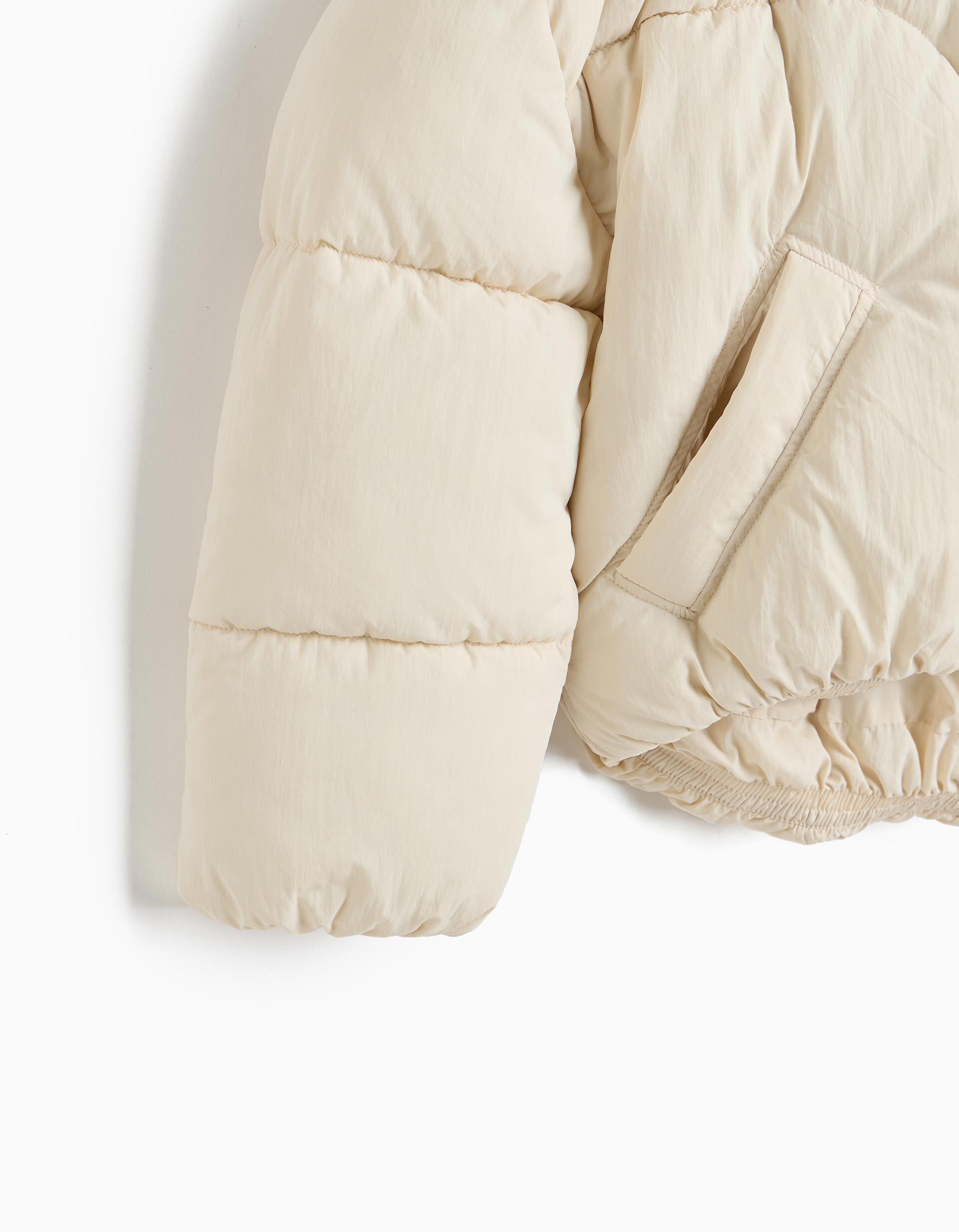 Comprar Online Blus&atilde;o Acolchoado Com Capuz, Menina, Bege