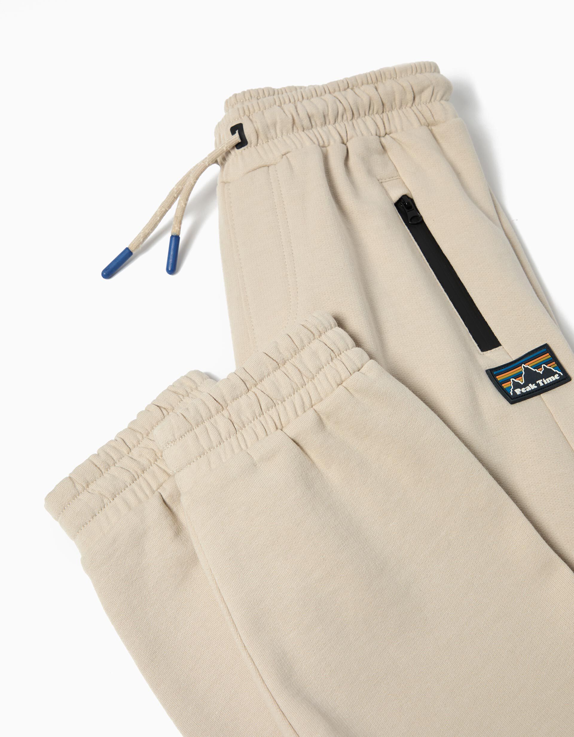 Comprar Online Cal&ccedil;as de Jogging com Algod&atilde;o, Menino, Bege