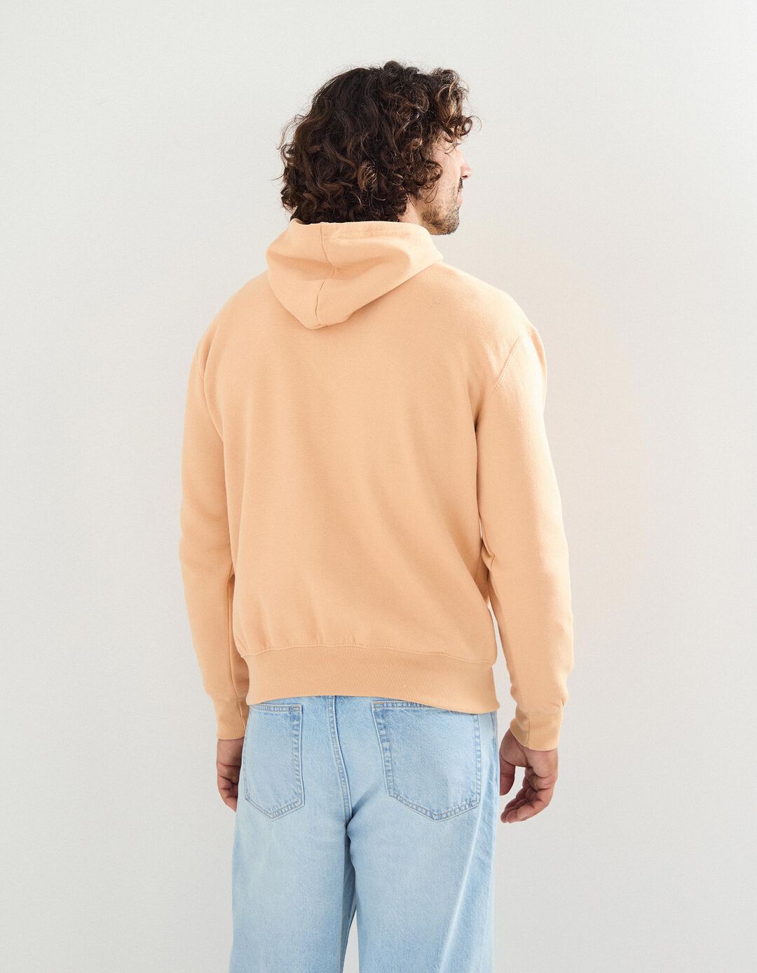 Sweatshirt com Capuz, Homem, Laranja Claro