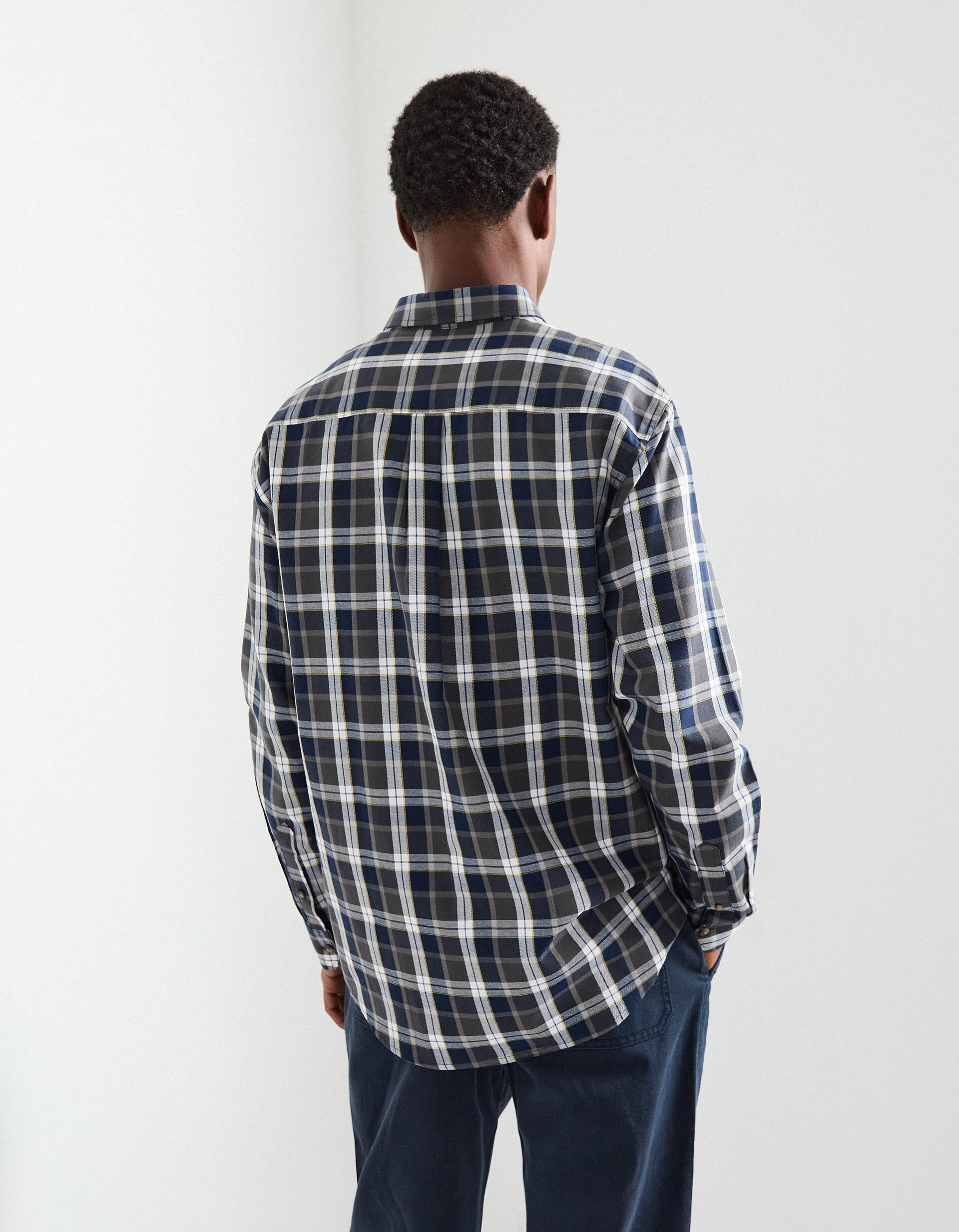 Comprar Online Camisa de Xadrez, Homem, Cinzento