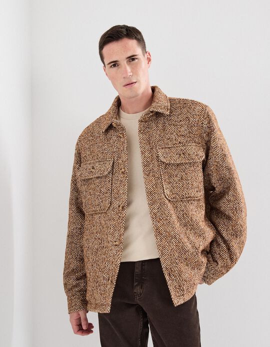 Comprar Online Sobrecamisa, Homem, Bege Escuro