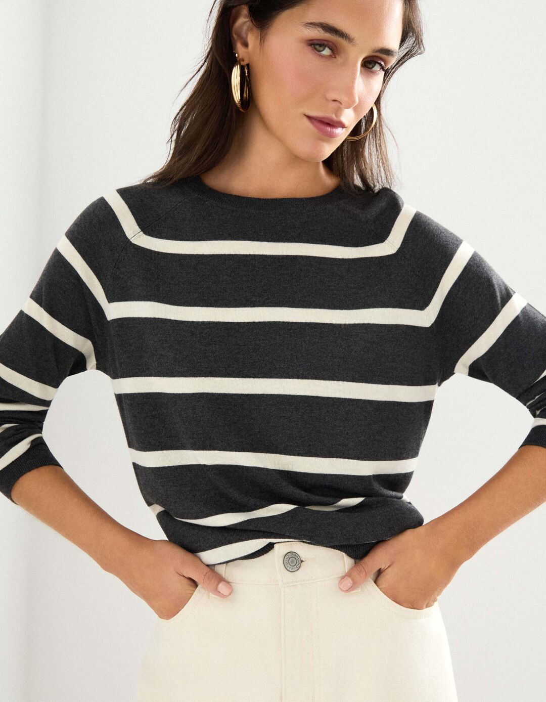Camisola com Caxemira, Mulher, Cinzento Escuro