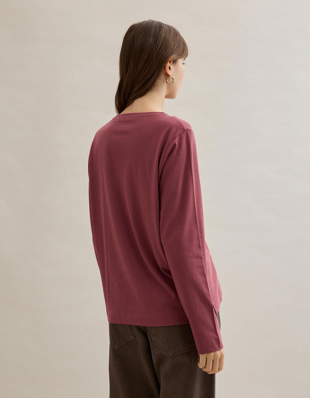 T-shirt Manga Comprida, Mulher, Vermelho