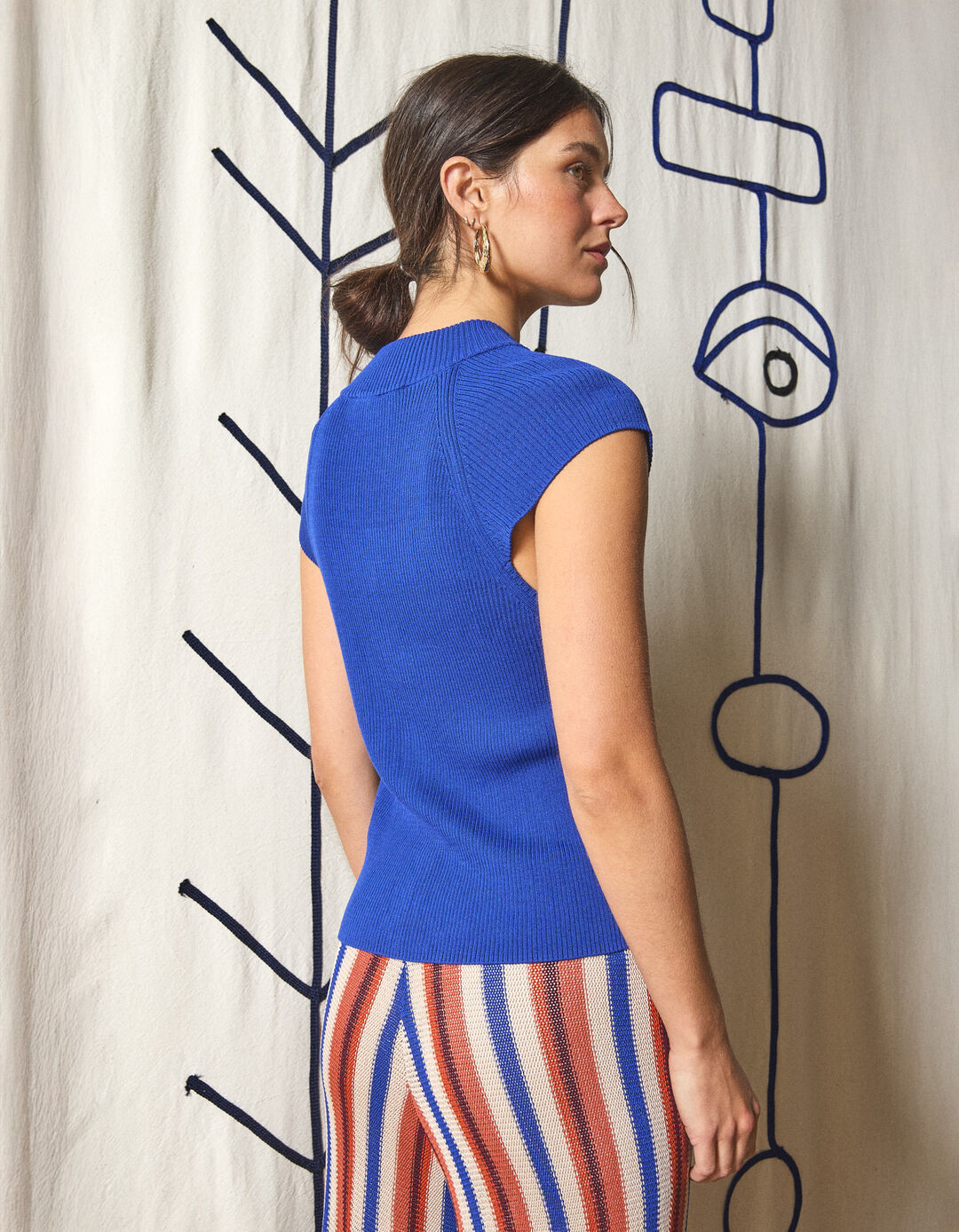 Camisola de Malha, Mulher, Azul 