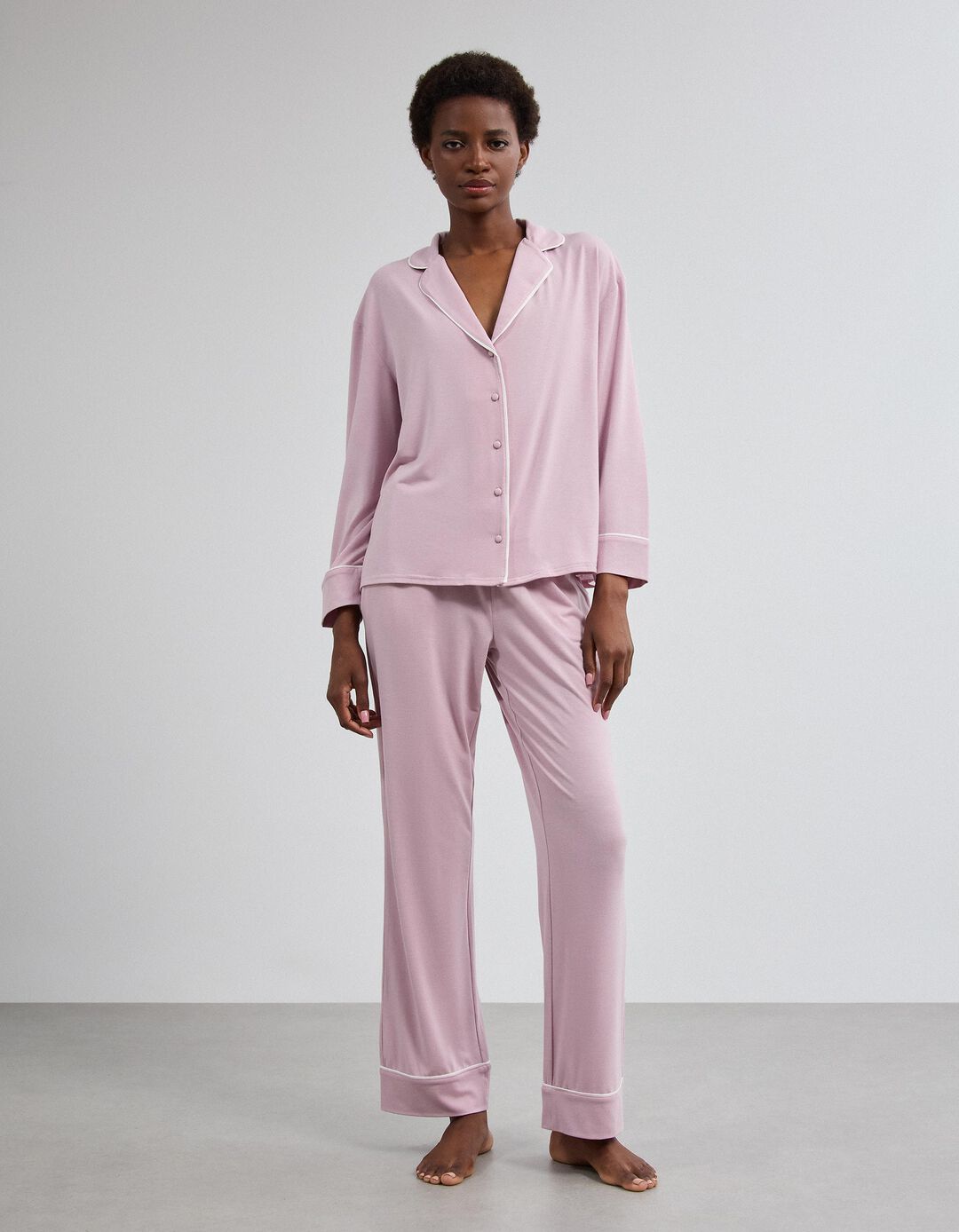 Pijama Camiseiro, Mulher, Rosa Claro