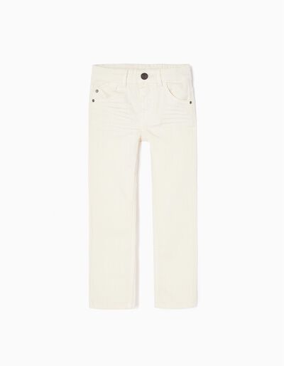 Twill Trousers for Boys 'Slim Fit', Beige