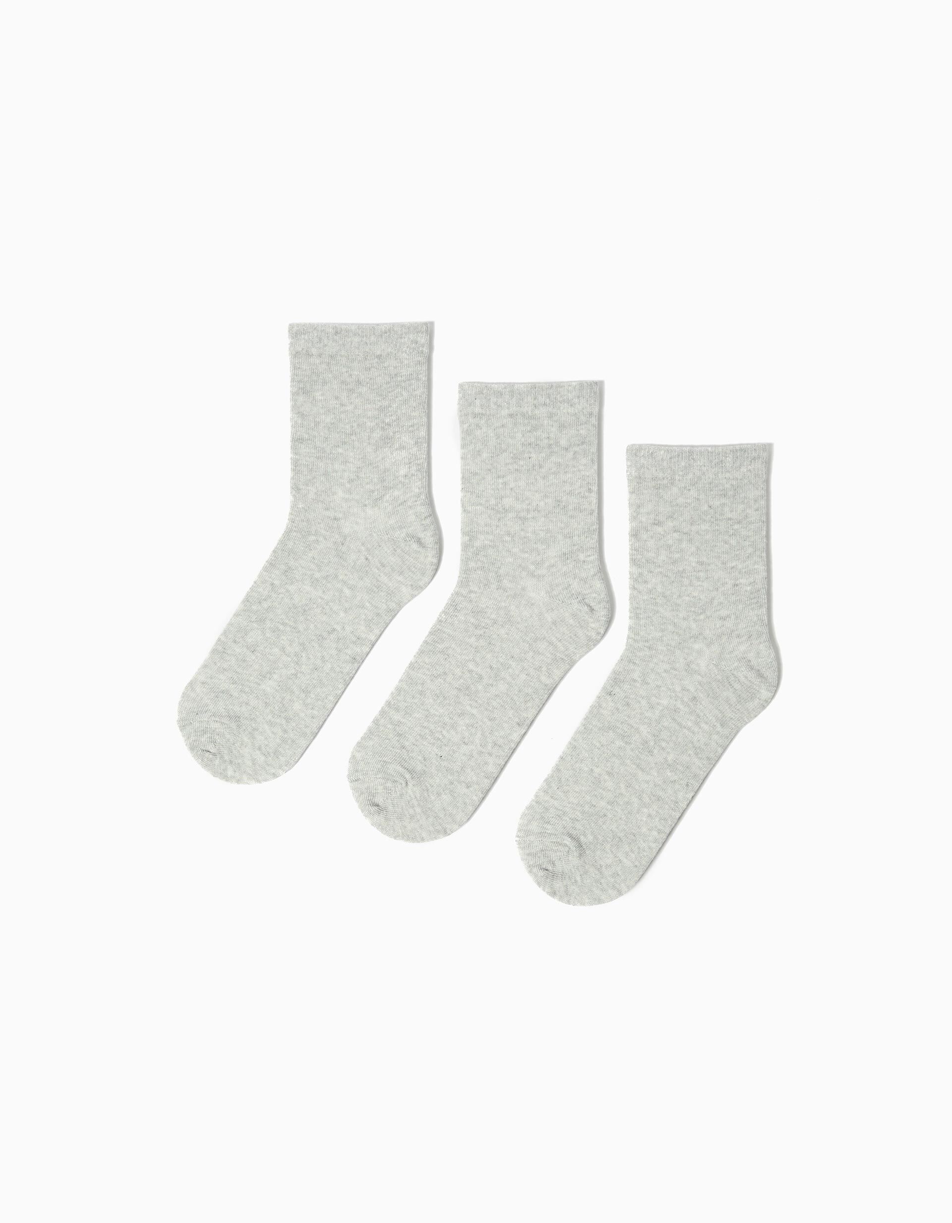 Comprar Online Pack 3 Pares de Meias, Crian&ccedil;a, Cinzento Claro