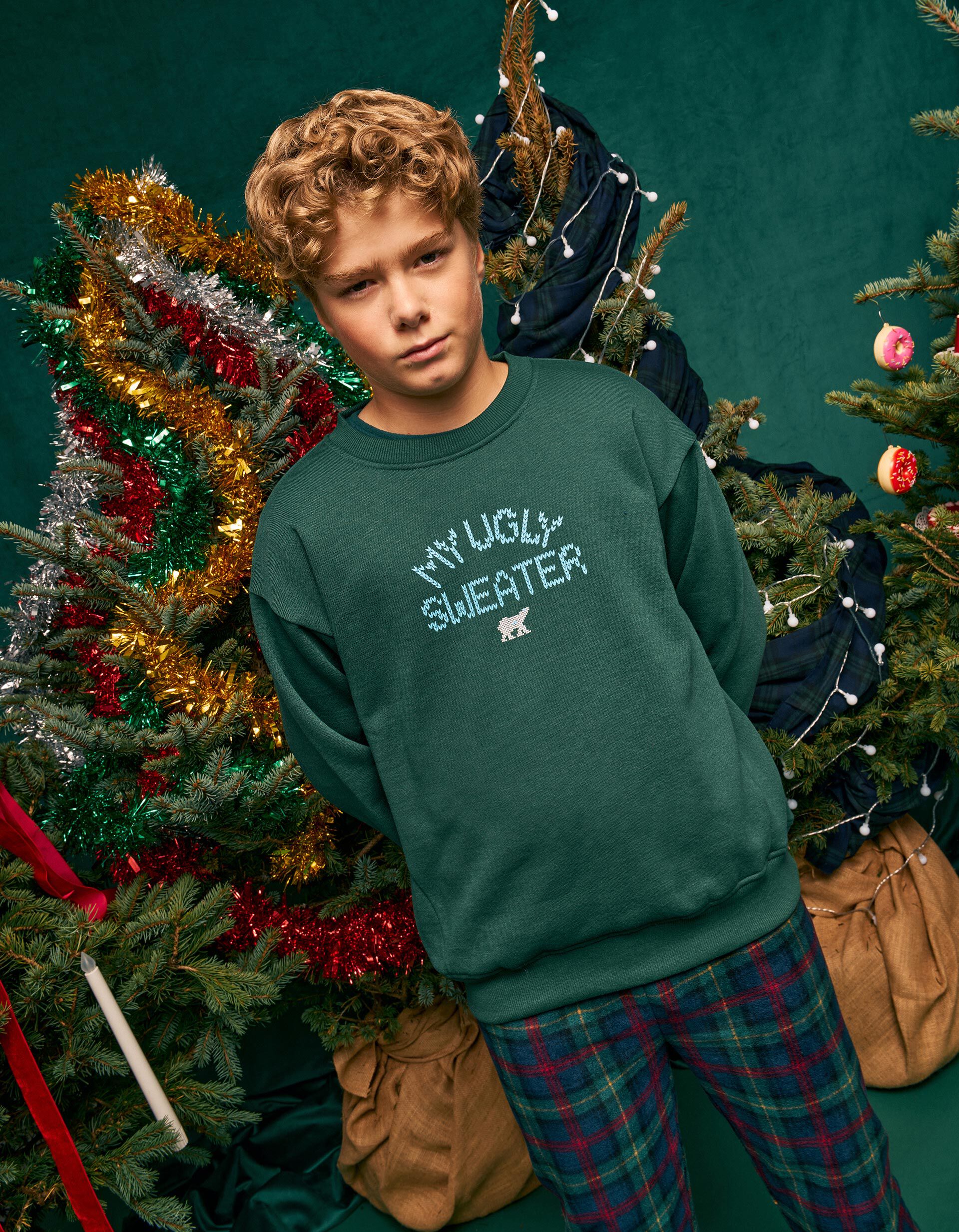 Comprar Online Sweatshirt Cardada, Menino, Verde Escuro