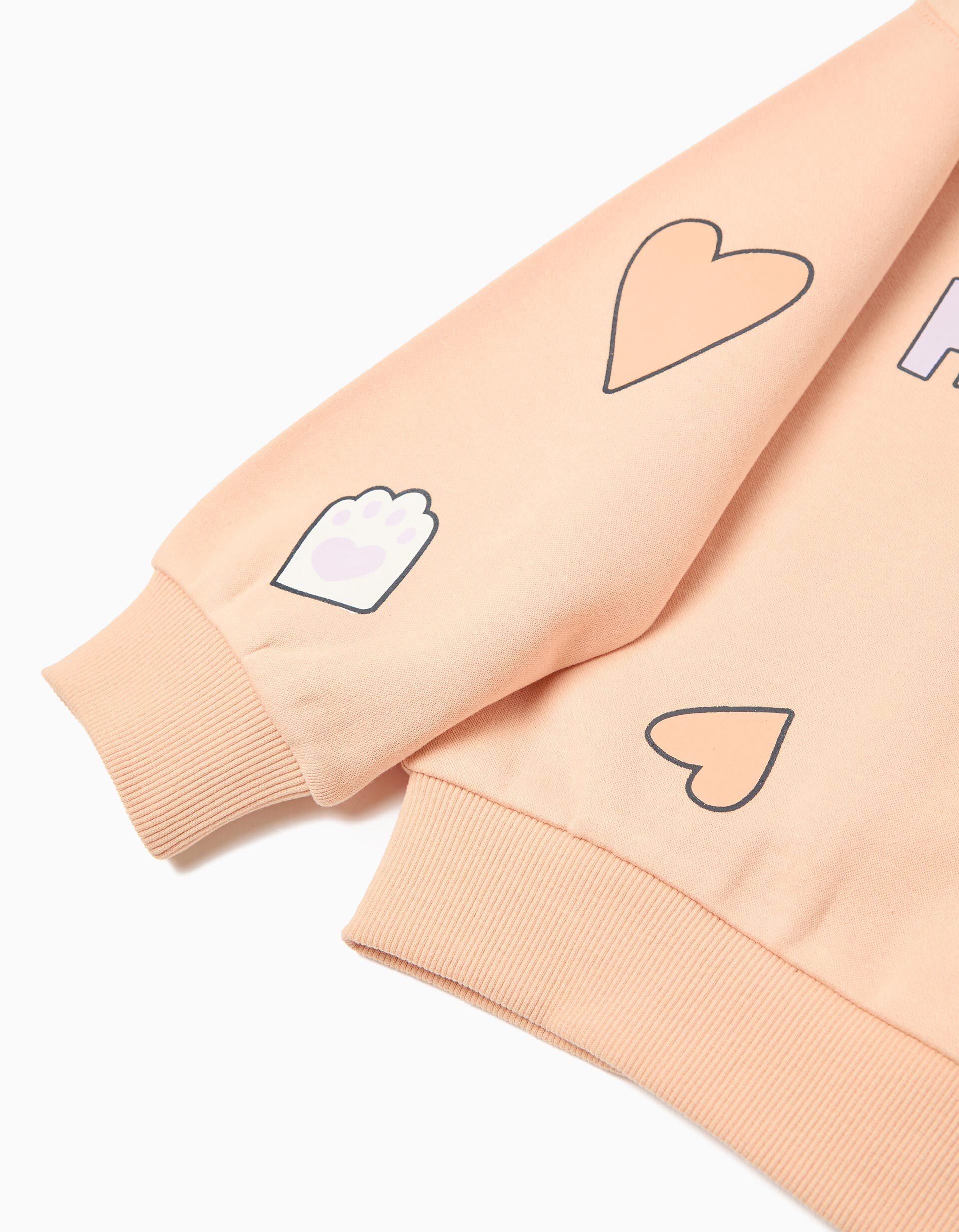 Comprar Online Sweatshirt de Felpa, Menina, Laranja Claro