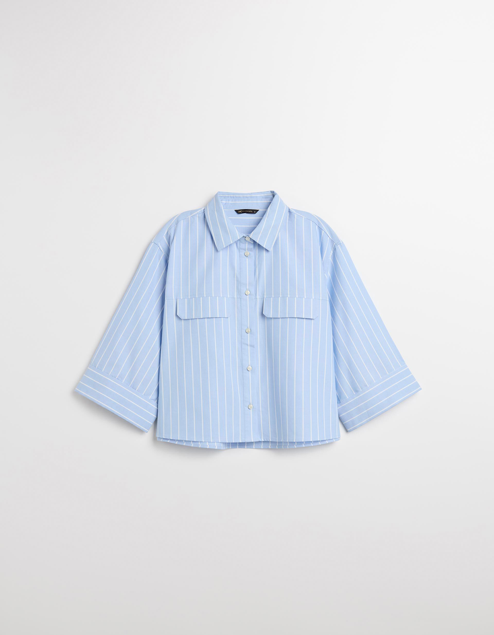 Comprar Online Camisa Oxford &agrave;s Riscas, Mulher, Azul Claro 