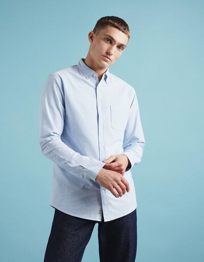 Long Sleeve Oxford Shirt, Men, Light Blue