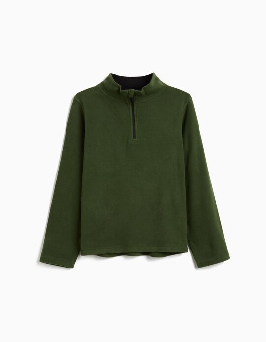 Comprar Online Camisola Polar com Fecho, Menino, Verde Escuro