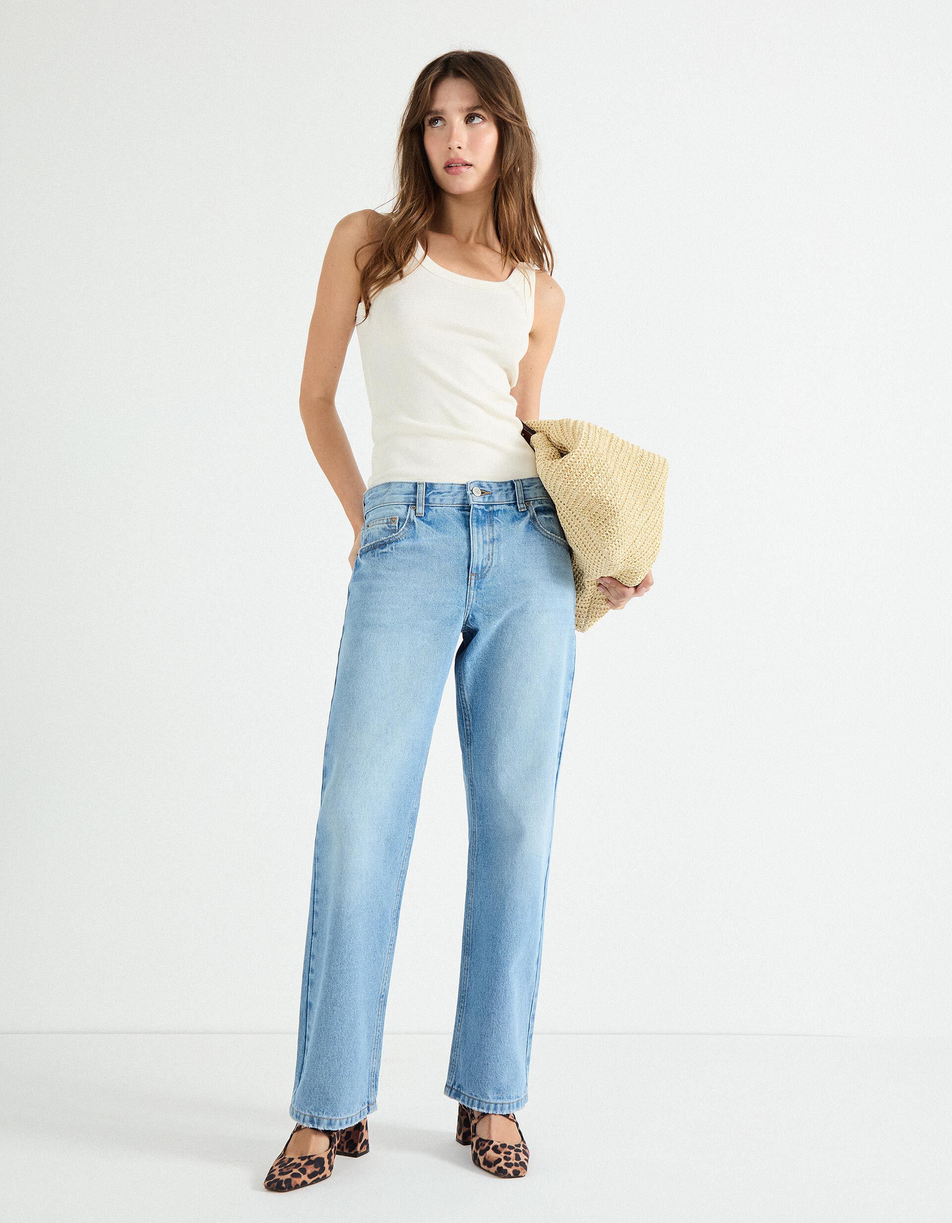 Comprar Online Cal&ccedil;as de Ganga 'Straight Fit', Mulher, Azul Claro