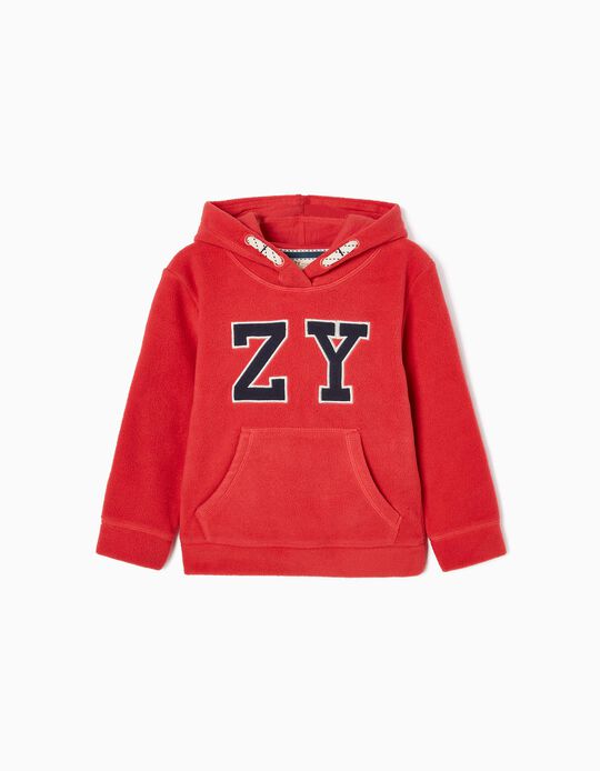 Polar Hooded Sweatshirt for Baby Boys 'ZY', Red