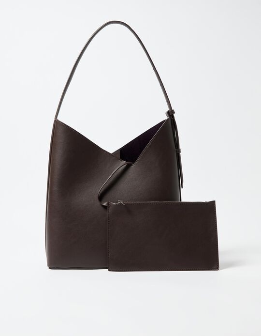 Comprar Online Mala Tiracolo Assimétrica, Mulher, Castanho