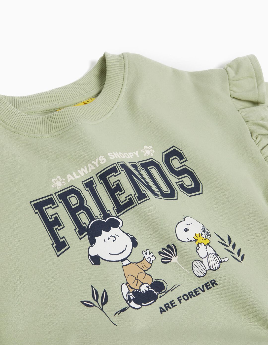'Snoopy' Sweatshirt, Girl, Light Green