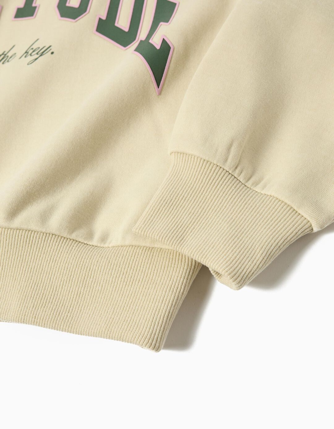 Sweatshirt de Felpa, Menina, Bege Claro