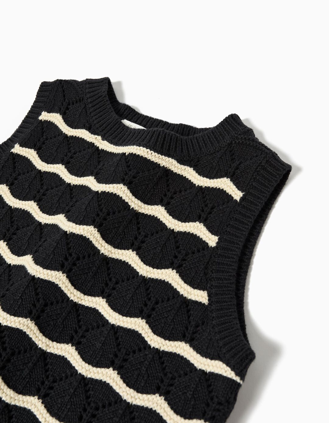 Top Crochet, Menina, Preto 
