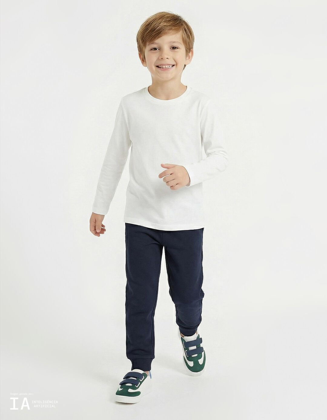 Cal&ccedil;as de Felpa, Menino, Azul Escuro