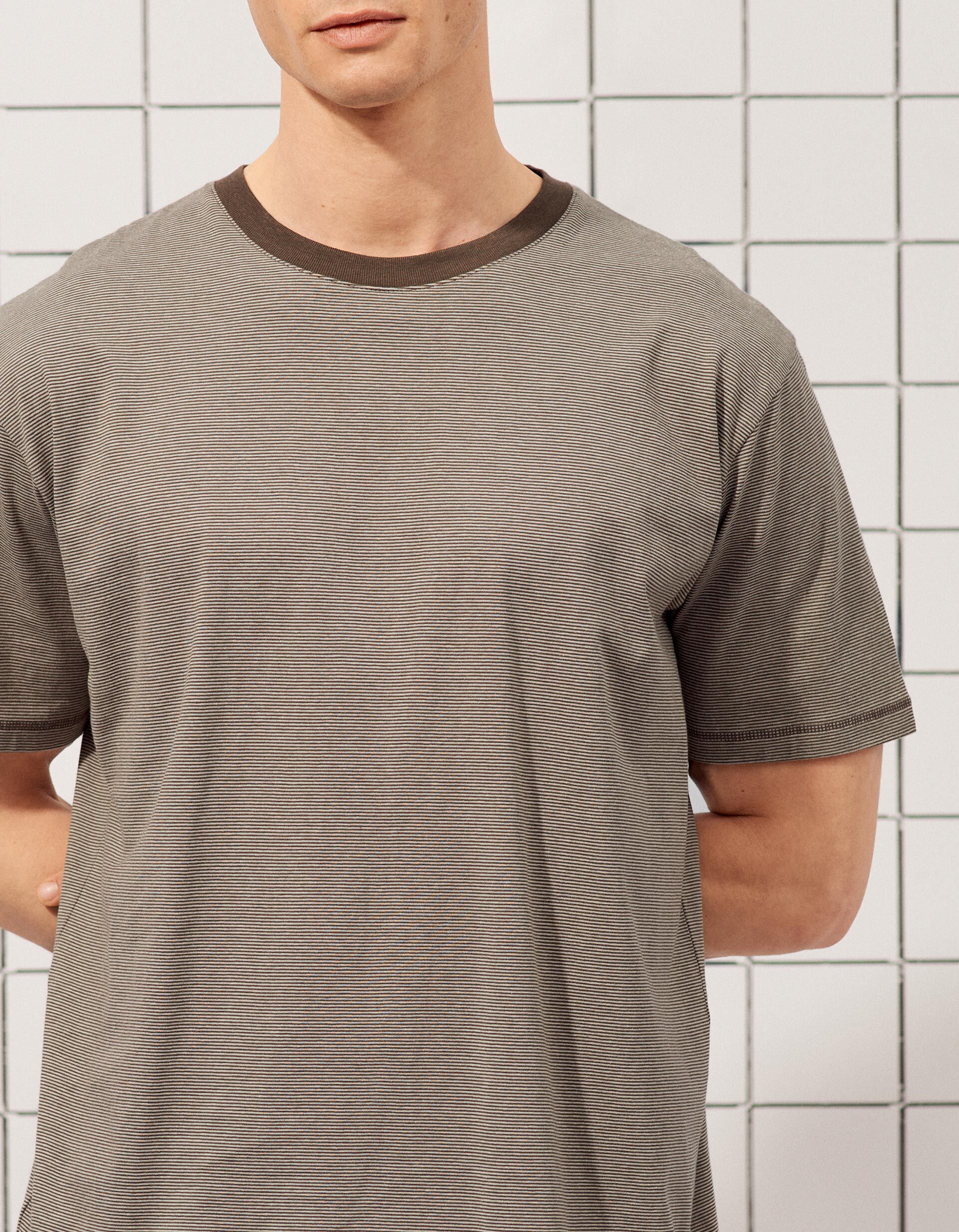 Comprar Online T-shirt Riscas, Homem, Castanho