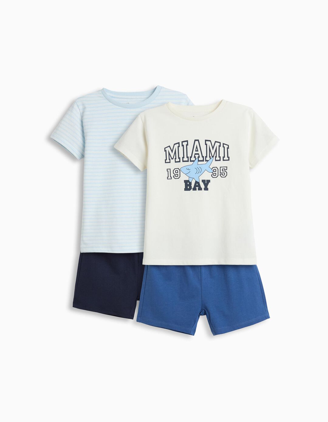 Pack 2 Pijamas Jersey, Menino, Branco