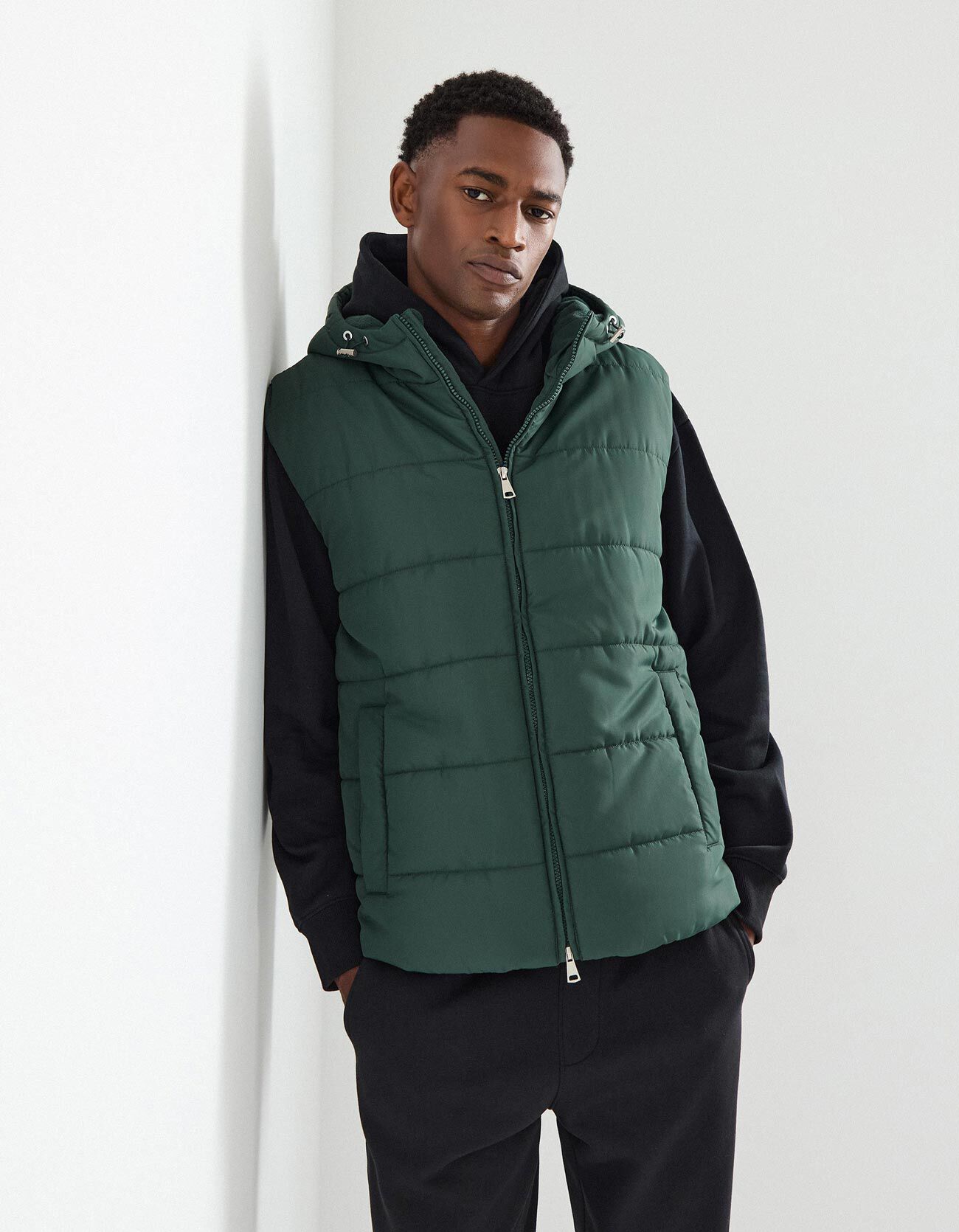 Comprar Online Colete com Capuz, Homem, Verde Escuro