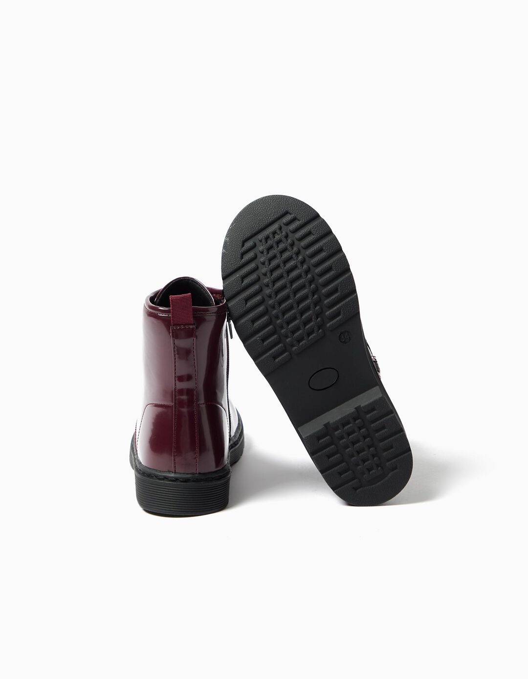 Botas Estilo Militar, Menina, Vermelho Escuro 