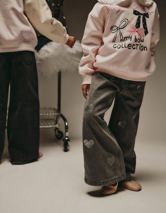 Comprar Online Calças de Ganga Wide Leg, Menina, Cinzento Escuro