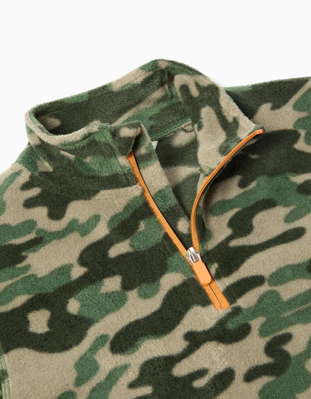 Camisola Polar com Fecho, Menino, Verde Escuro