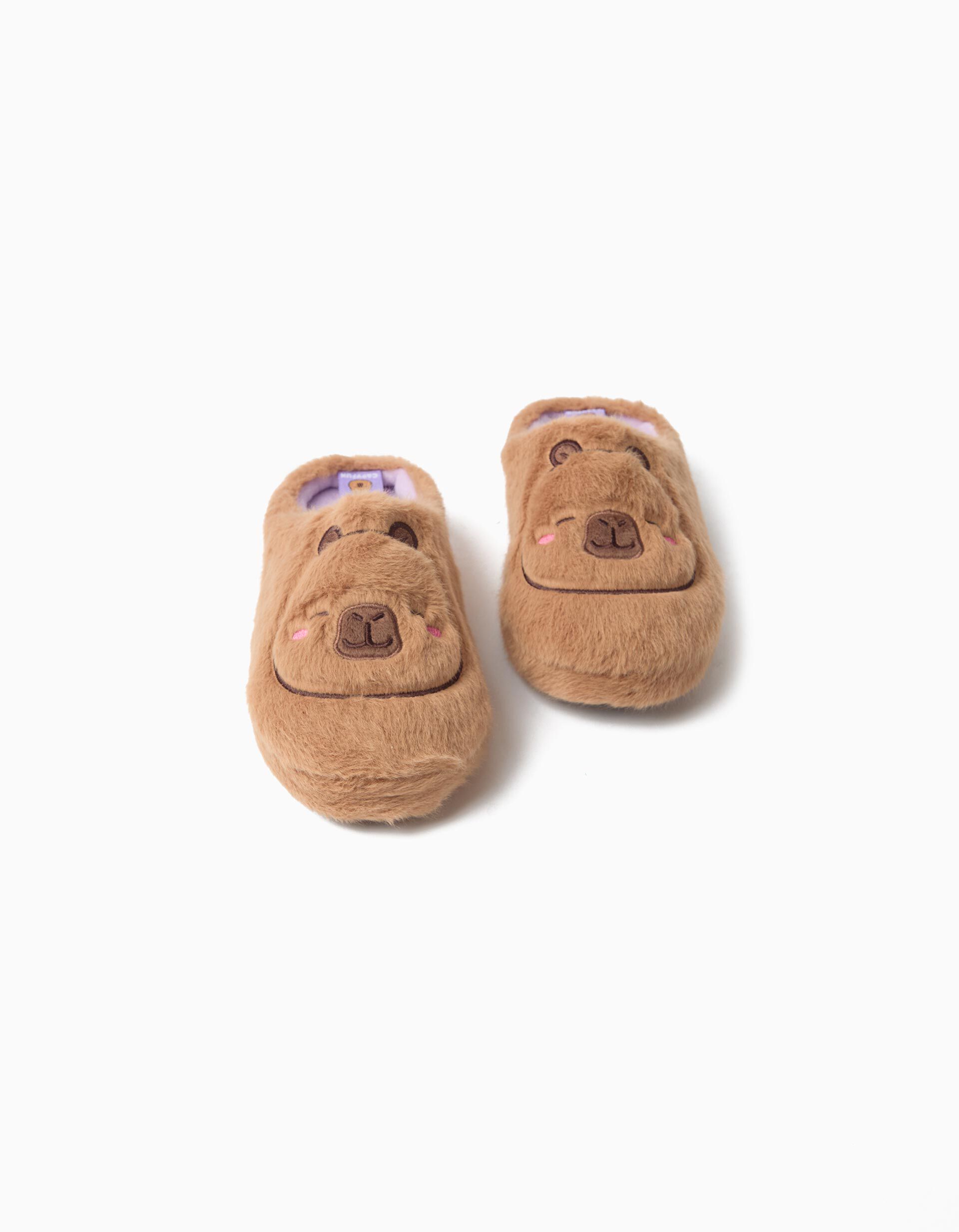 Comprar Online Pantufas 'Capibara' &copy;Capyfun, Menina, Castanho Claro