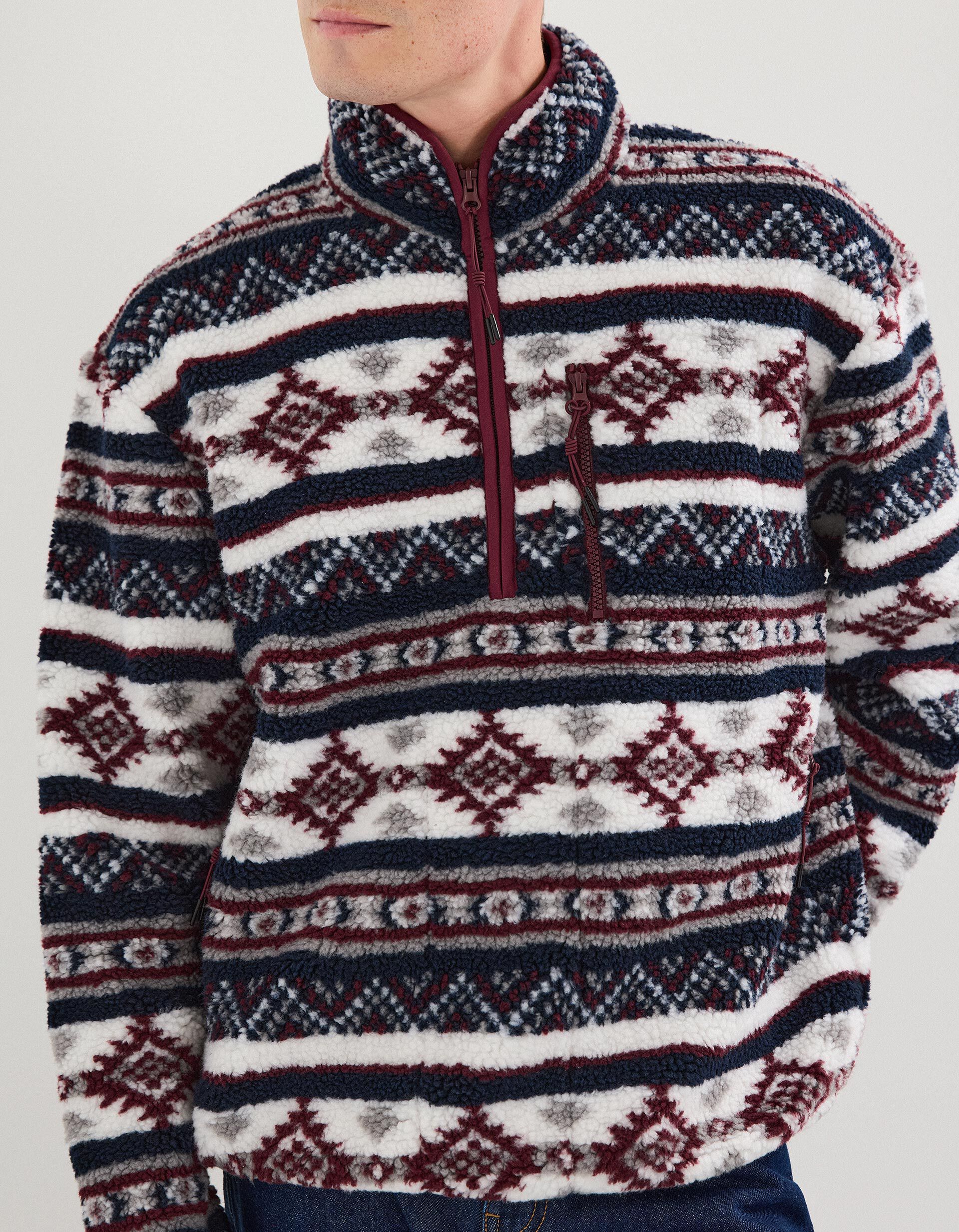 Comprar Online Camisola Sherpa com Fecho, Homem, Vermelho Escuro