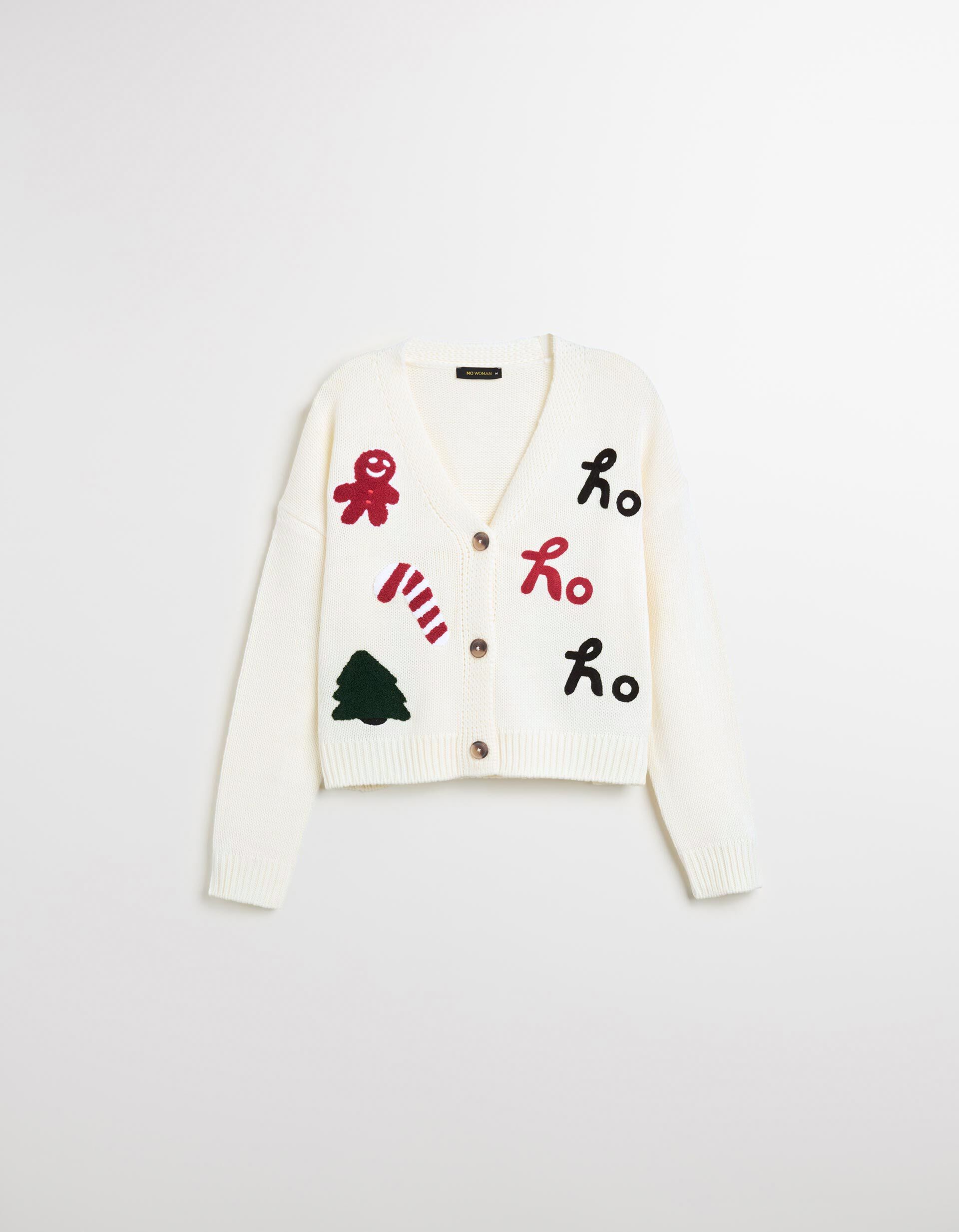 Comprar Online Casaco Natal de Malha, Mulher, Bege Claro