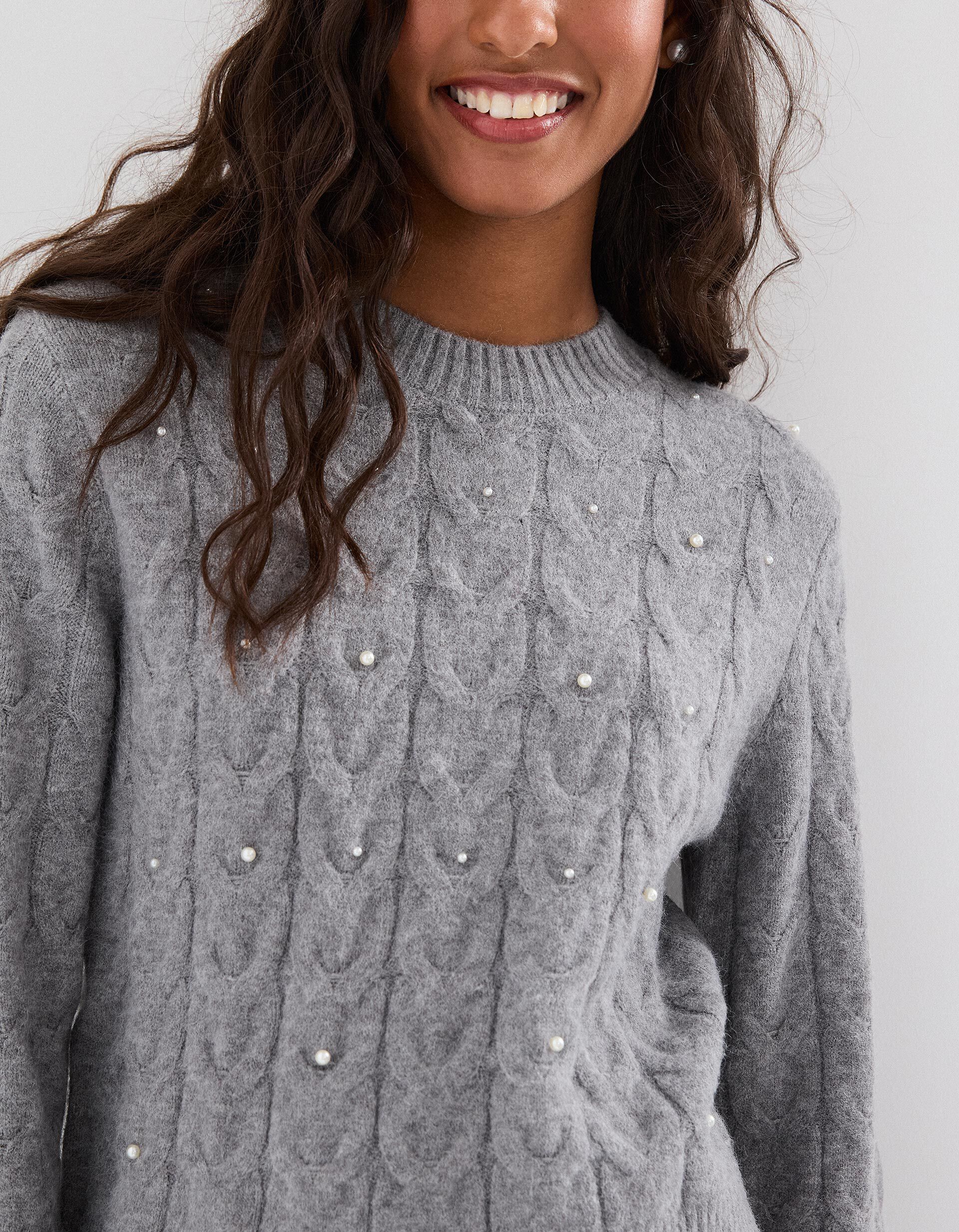 Comprar Online Camisola de Malha, Mulher, Cinzento