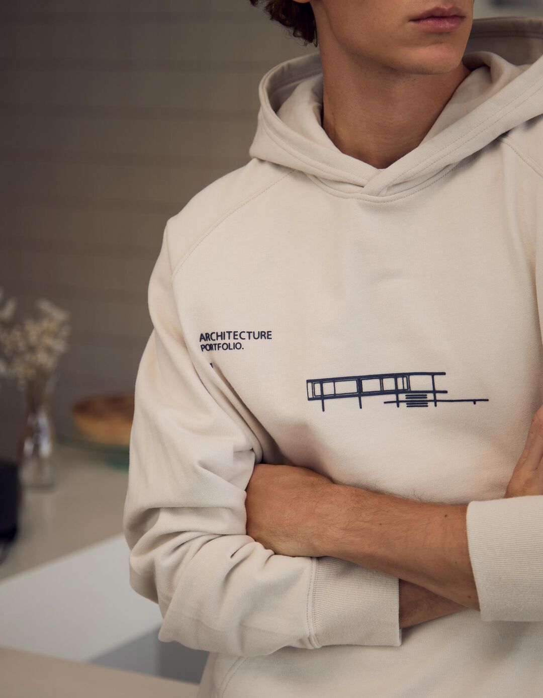 Sweatshirt com Capuz, Homem, Cinzento Claro