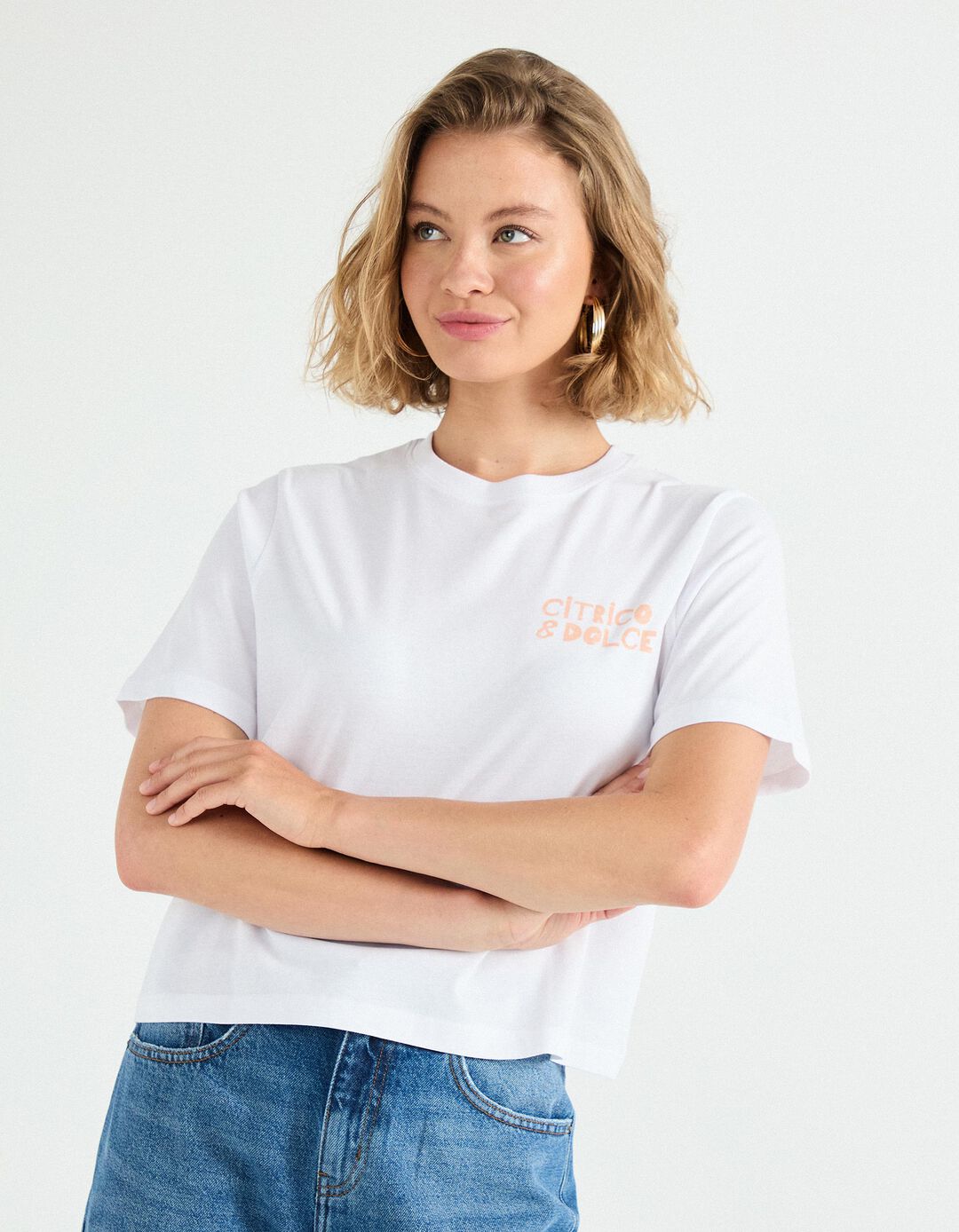 T-shirt Print, Mulher, Branco