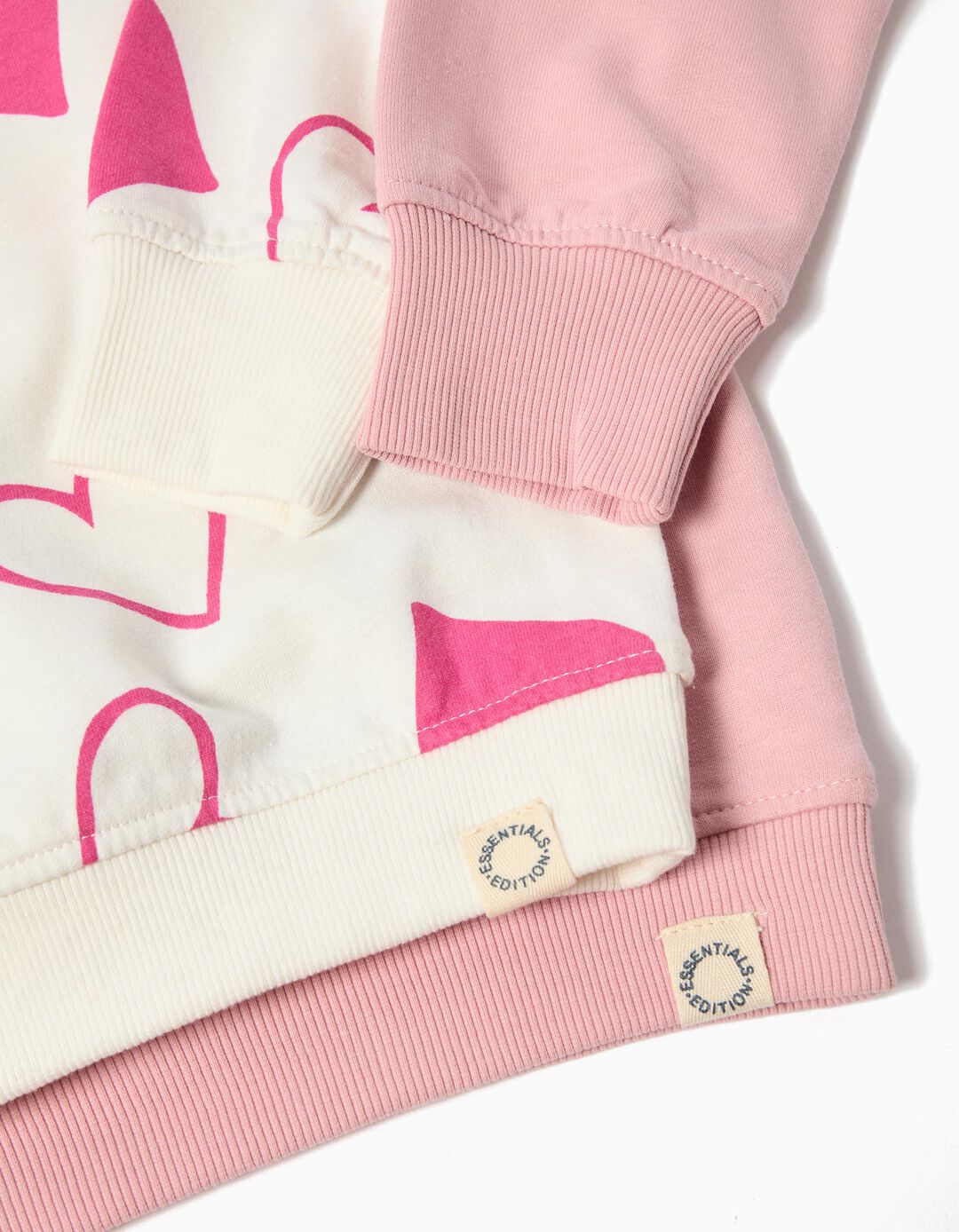 Pack 2 Sweatshirts de Felpa, Menina, Rosa Claro