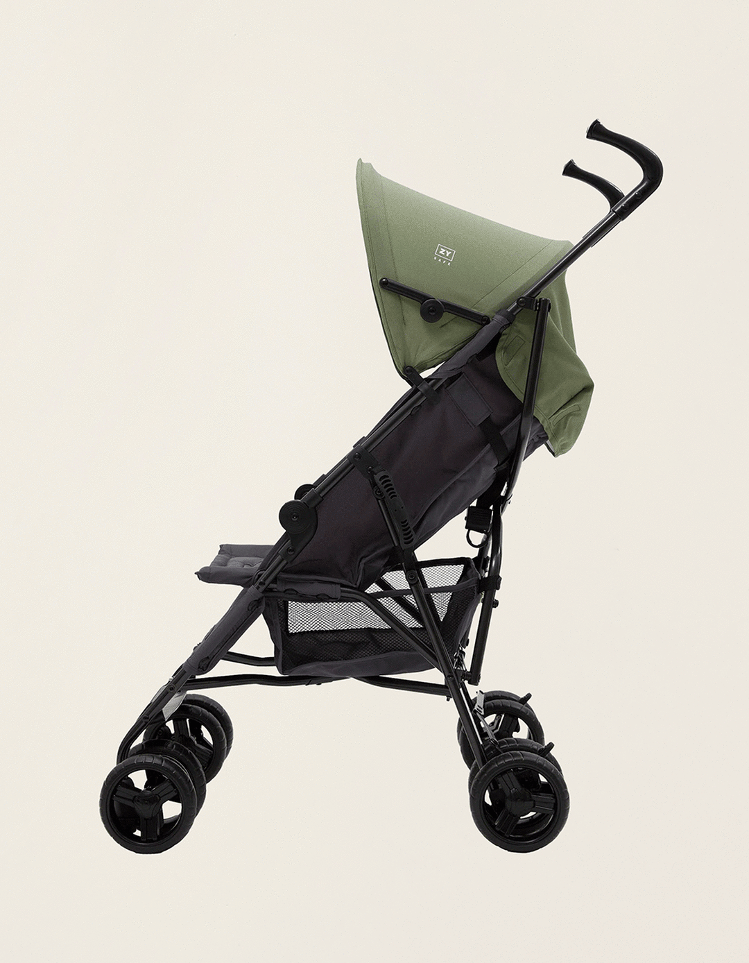 Carrinho Bengala ZY Safe Road Plus, Cinza/Verde
