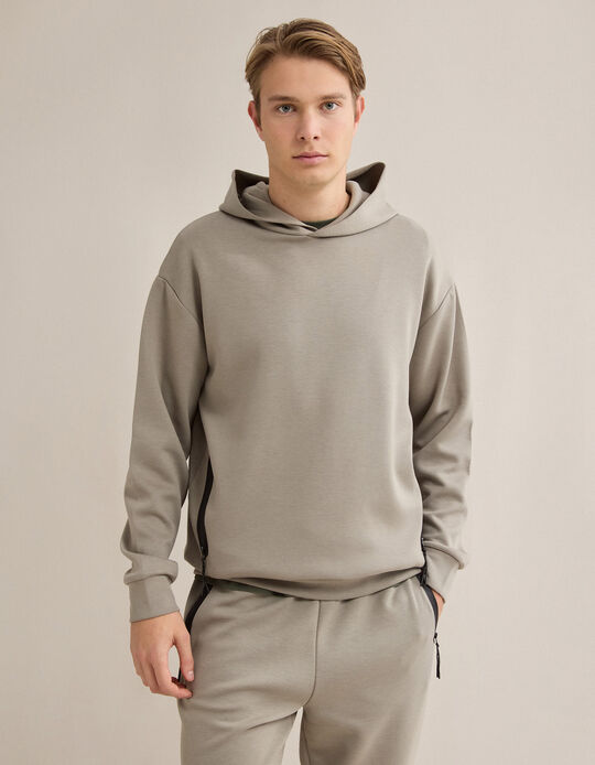 Comprar Online Sweatshirt com Capuz, Homem, Bege