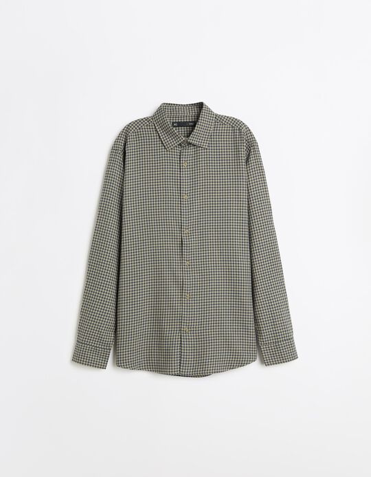Comprar Online Camisa Slim Com Padr&atilde;o, Homem, Verde Escuro