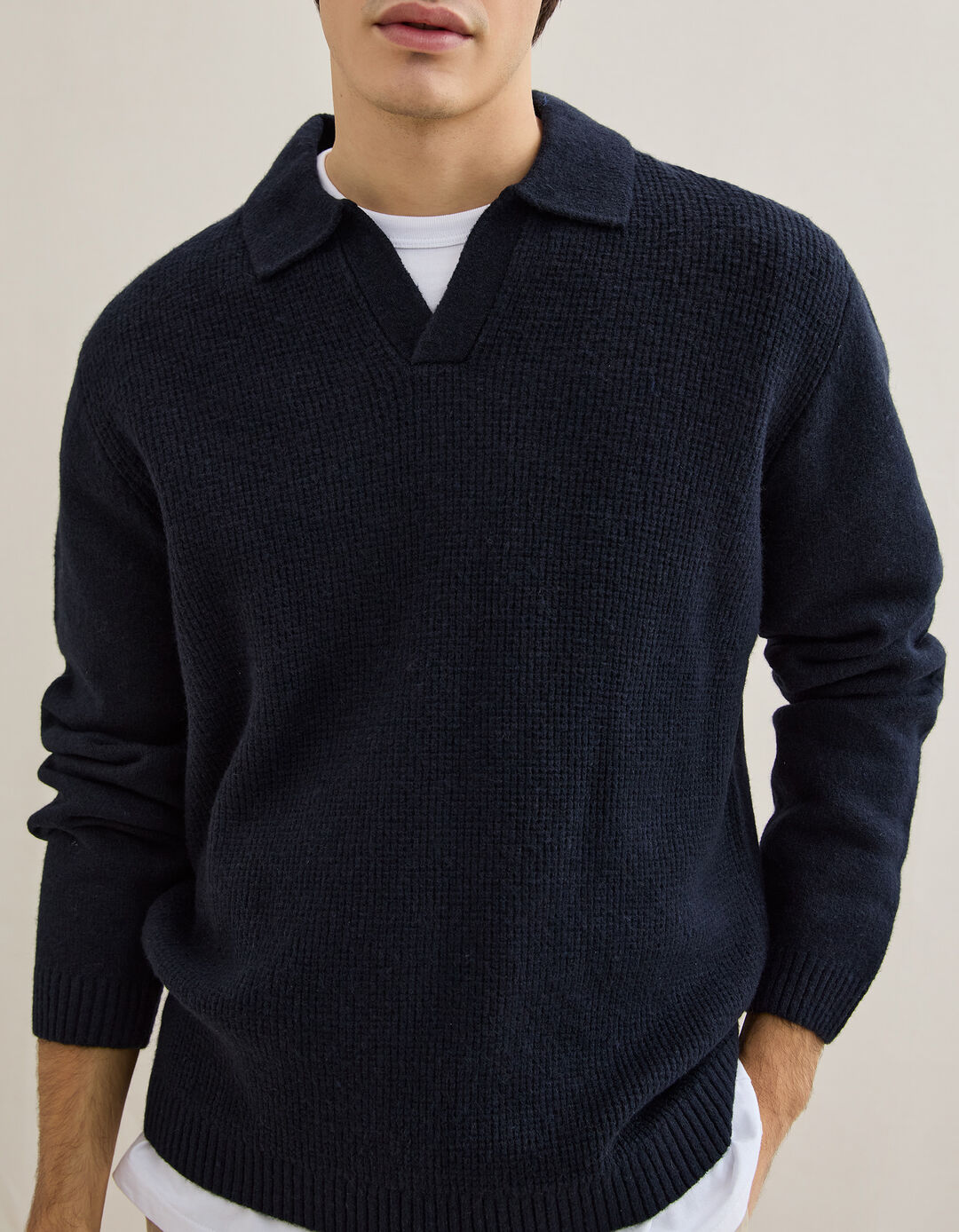 Polo de Malha, Homem, Azul Escuro