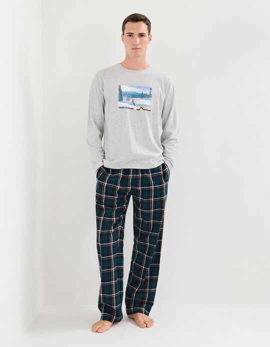 Comprar Online Pijama Algodão, Homem, Cinzento Claro
