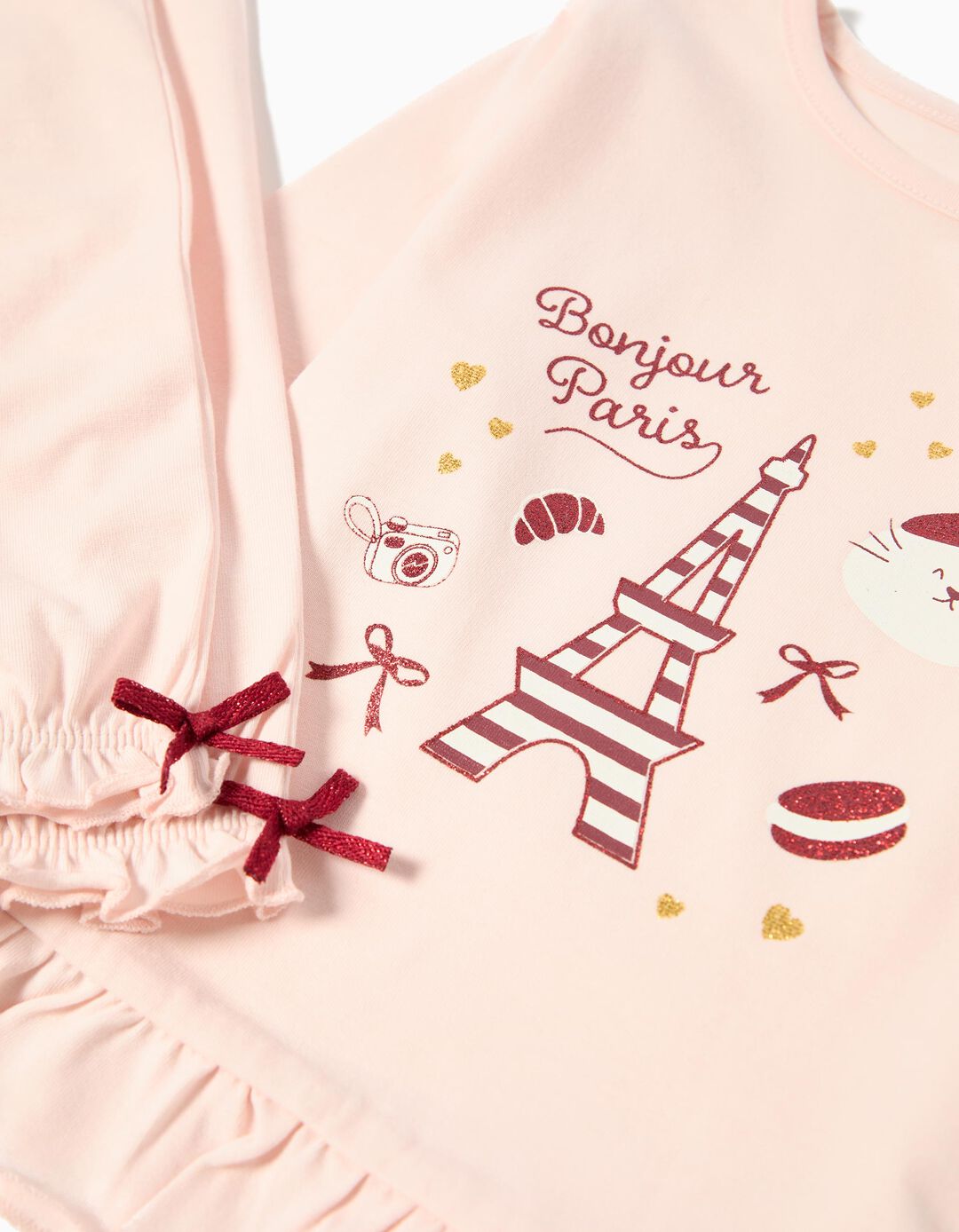 Pijama Jersey, Menina, Rosa Claro 