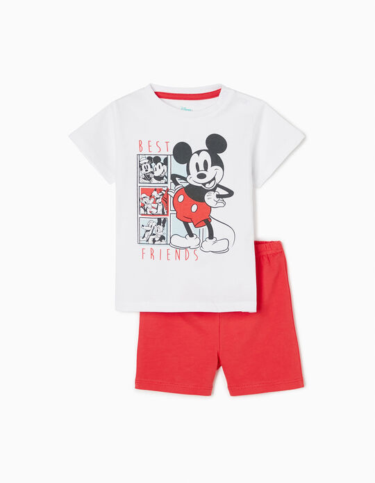 Pijama para Bebé Menino 'Mickey & Friends', Branco/Vermelho